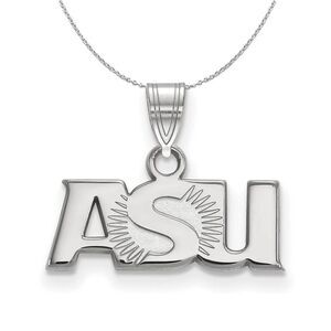 Sterling Silver Arizona State Small Pendant Necklace - 24 Inch